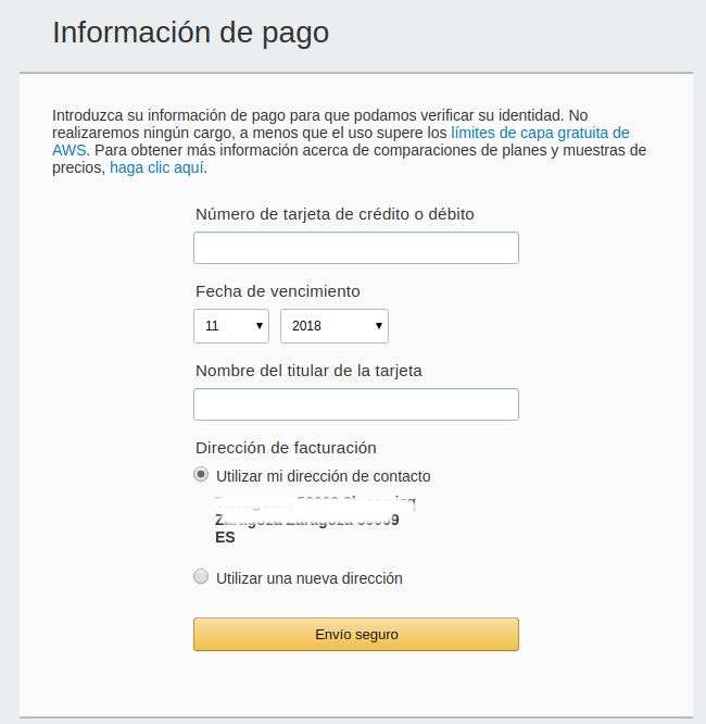 Create AWS account, step 3