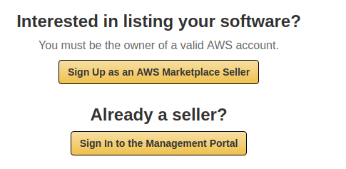 Register on AWS Marketplace, step 1